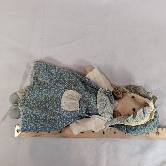 Holly Hobbie Knickerbocker American Greetings Blue Dress Plush Rag Doll Vintage - Picture 13 of 13